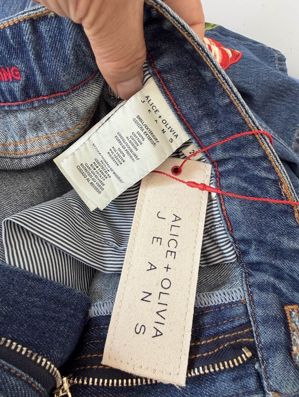 Alice + Olivia AMAZING EMBROIDERED JEAN - Picture 13 of 15